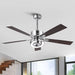 52 Inch Arlen Double-sided Blades Downrod Mount LED Ceiling Fan with Remote Control - Sweatfully