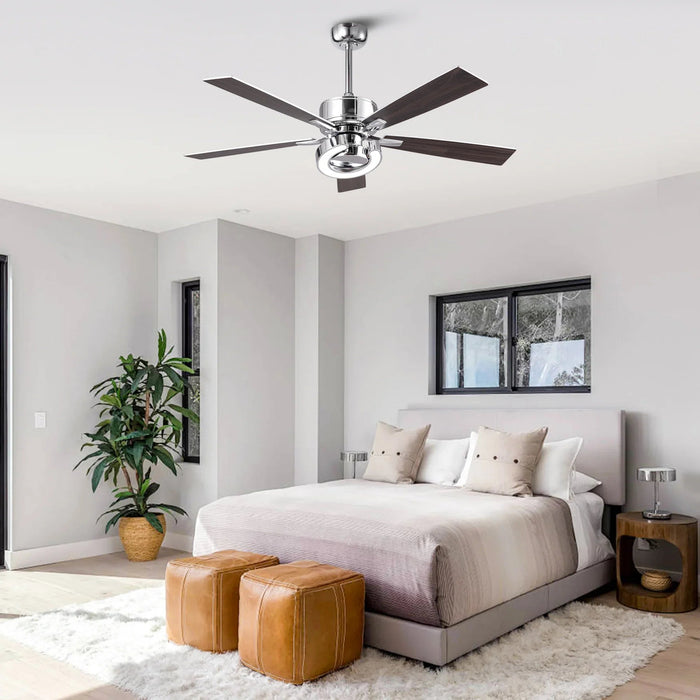 52 Inch Arlen Double-sided Blades Downrod Mount LED Ceiling Fan with Remote Control - Sweatfully