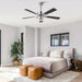 52 Inch Arlen Double-sided Blades Downrod Mount LED Ceiling Fan with Remote Control - Sweatfully