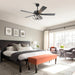 52 Inch Levi Double-sided Blades Downrod Mount LED Ceiling Fan with Remote Control - Sweatfully