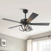 52 Inch Levi Double-sided Blades Downrod Mount LED Ceiling Fan with Remote Control - Sweatfully