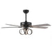 52 Inch Levi Double-sided Blades Downrod Mount LED Ceiling Fan with Remote Control - Sweatfully