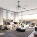 52 Inch Levi Double-sided Blades Downrod Mount LED Ceiling Fan with Remote Control - Sweatfully
