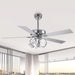 52 Inch Levi Double-sided Blades Downrod Mount LED Ceiling Fan with Remote Control - Sweatfully