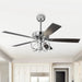 52 Inch Levi Double-sided Blades Downrod Mount LED Ceiling Fan with Remote Control - Sweatfully