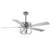 52 Inch Levi Double-sided Blades Downrod Mount LED Ceiling Fan with Remote Control - Sweatfully