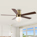 52 Inch Fanny Double-sided Blades Flush Mount LED Ceiling Fan with Remote Control - Sweatfully