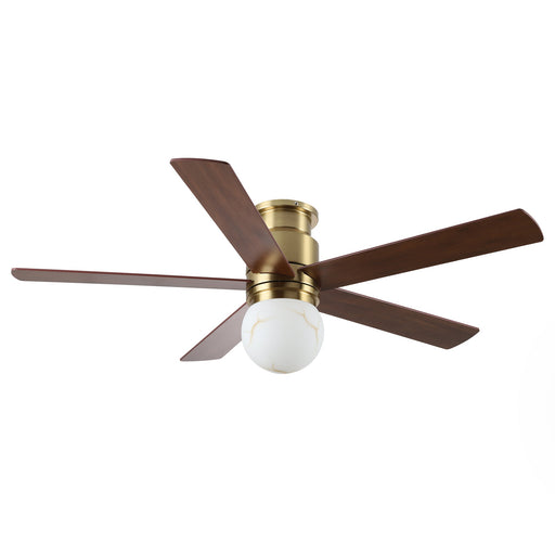 52 Inch Fanny Double-sided Blades Flush Mount LED Ceiling Fan with Remote Control - Sweatfully