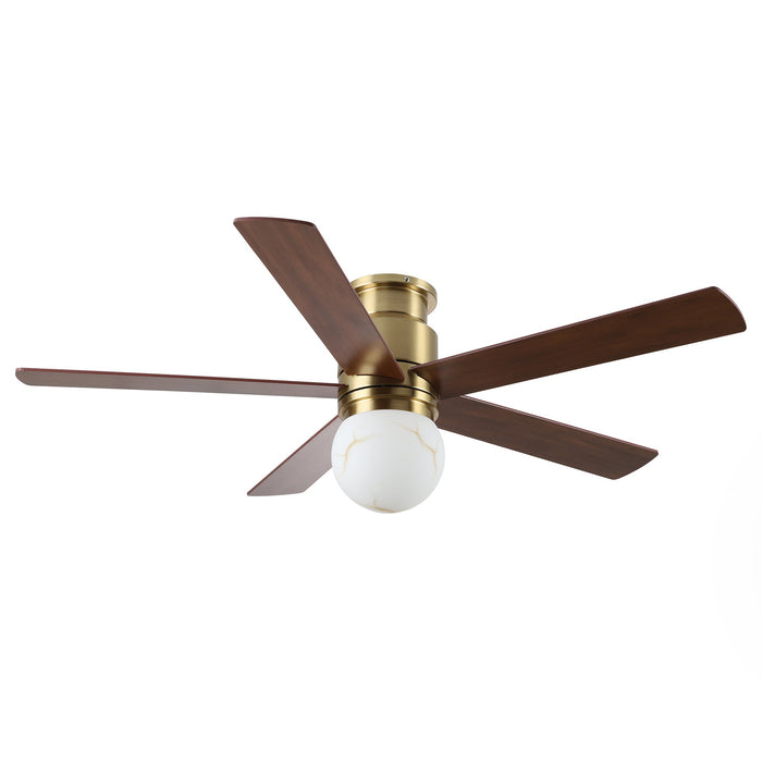 52 Inch Fanny Double-sided Blades Flush Mount LED Ceiling Fan with Remote Control - Sweatfully
