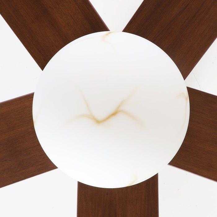 52 Inch Alva Double-sided Blades Downrod Mount LED Ceiling Fan with Remote Control - Sweatfully