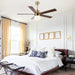 52 Inch Alva Double-sided Blades Downrod Mount LED Ceiling Fan with Remote Control - Sweatfully