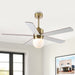 52 Inch Alva Double-sided Blades Downrod Mount LED Ceiling Fan with Remote Control - Sweatfully