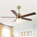 52 Inch Alva Double-sided Blades Downrod Mount LED Ceiling Fan with Remote Control - Sweatfully