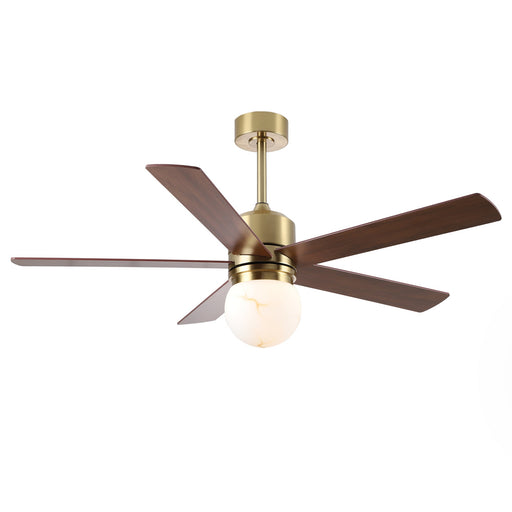 52 Inch Alva Double-sided Blades Downrod Mount LED Ceiling Fan with Remote Control - Sweatfully