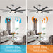 60" Industrial DC Motor Downrod Mount Ceiling Fan with Lighting and Remote Control - Sweatfully