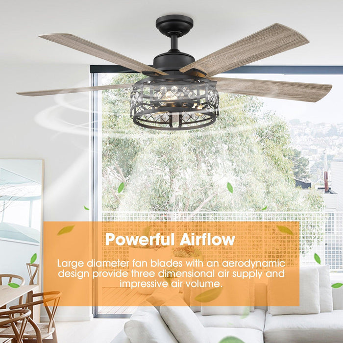 52" Divisadero Farmhouse Ceiling Fan with Remote Control - Sweatfully