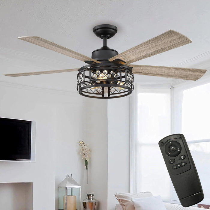 52" Divisadero Farmhouse Ceiling Fan with Remote Control - Sweatfully