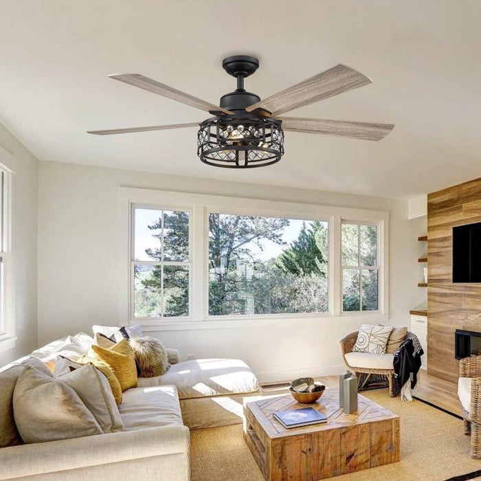 52" Divisadero Farmhouse Ceiling Fan with Remote Control - Sweatfully
