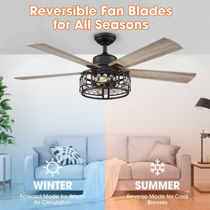 52" Divisadero Farmhouse Ceiling Fan with Remote Control - Sweatfully
