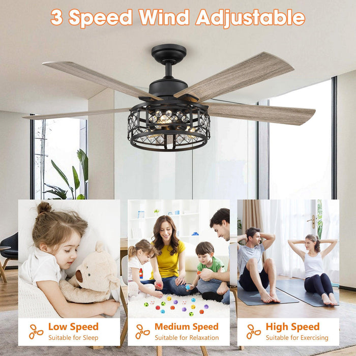 52" Divisadero Farmhouse Ceiling Fan with Remote Control - Sweatfully