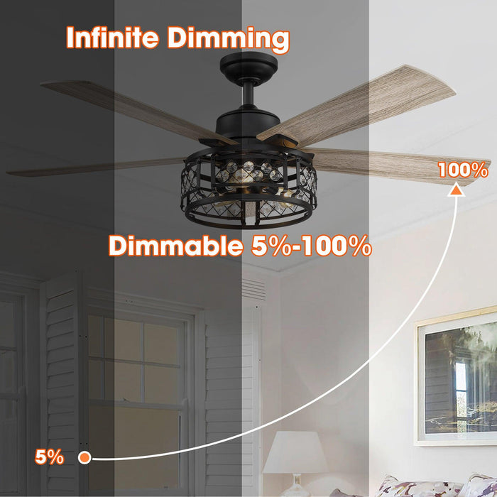 52" Divisadero Farmhouse Ceiling Fan with Remote Control - Sweatfully
