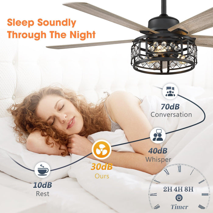 52" Divisadero Farmhouse Ceiling Fan with Remote Control - Sweatfully