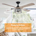 52" Tata Nagar Farmhouse Downrod Mount Reversible Crystal Ceiling Fan with Lighting and Remote Control - Sweatfully
