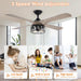 52" Tata Nagar Farmhouse Downrod Mount Reversible Crystal Ceiling Fan with Lighting and Remote Control - Sweatfully