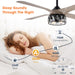 52" Tata Nagar Farmhouse Downrod Mount Reversible Crystal Ceiling Fan with Lighting and Remote Control - Sweatfully