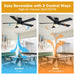 52" Flush Mount Smart Fan with LED Light - Sweatfully