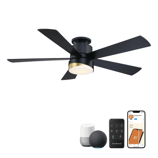 52" Flush Mount Smart Fan with LED Light - Sweatfully
