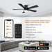 52" Flush Mount Smart Fan with LED Light - Sweatfully