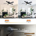 52" Flush Mount Smart Fan with LED Light - Sweatfully