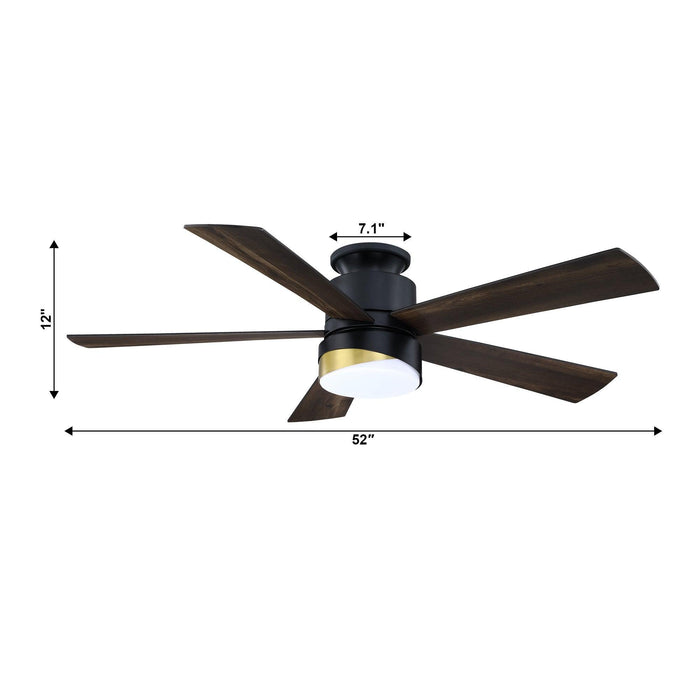 52" Flush Mount Smart Fan with LED Light - Sweatfully