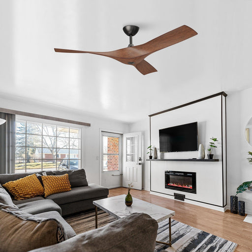 52" Wesley Industrial DC Motor Downrod Mount Reversible Ceiling Fan with Remote Control - Sweatfully