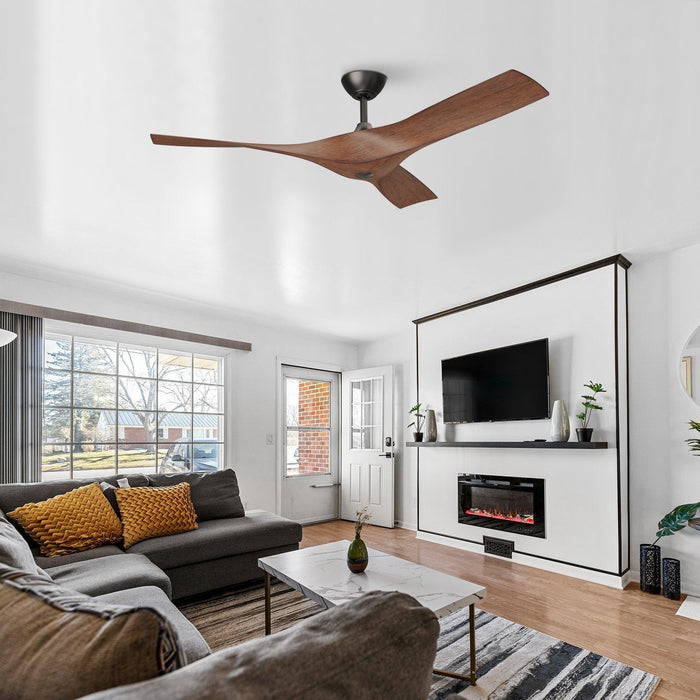 52" Wesley Industrial DC Motor Downrod Mount Reversible Ceiling Fan with Remote Control - Sweatfully