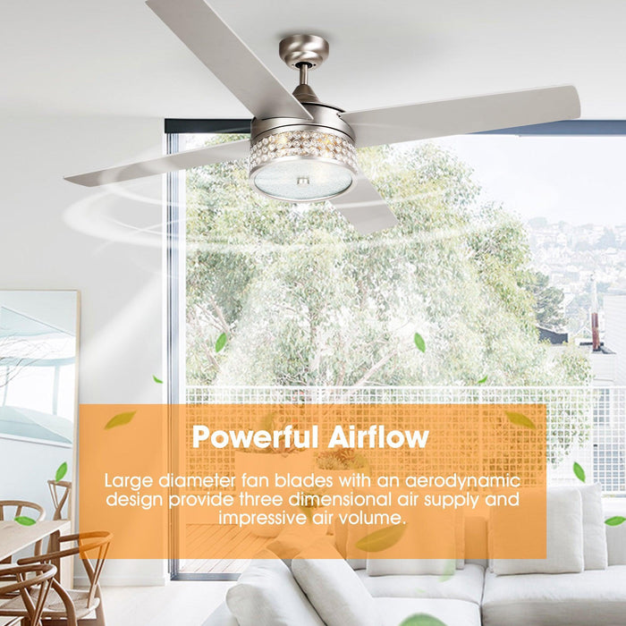 52" Cason Modern Downrod Mount Reversible Ceiling Fan with Lighting and Remote Control - Sweatfully