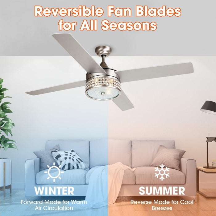 52" Cason Modern Downrod Mount Reversible Ceiling Fan with Lighting and Remote Control - Sweatfully