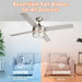 52" Cason Modern Downrod Mount Reversible Ceiling Fan with Lighting and Remote Control - Sweatfully