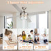 52" Cason Modern Downrod Mount Reversible Ceiling Fan with Lighting and Remote Control - Sweatfully