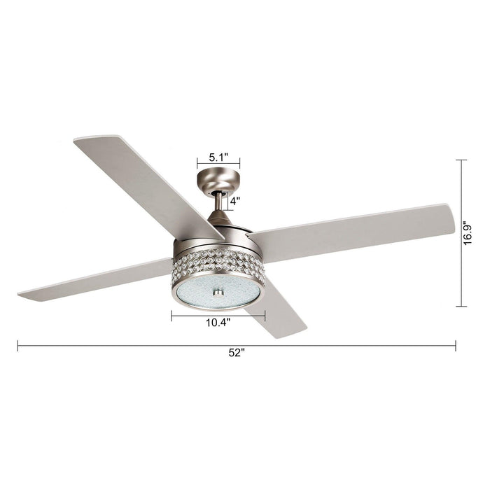 52" Cason Modern Downrod Mount Reversible Ceiling Fan with Lighting and Remote Control - Sweatfully