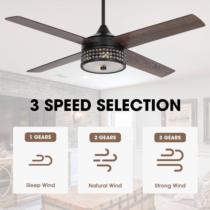 52" Cason Modern Downrod Mount Reversible Ceiling Fan with Lighting and Remote Control - Sweatfully