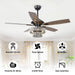 52" Howell Modern Downrod Mount Reversible Crystal Ceiling Fan with Lighting and Remote Control - Sweatfully