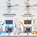 52" Howell Modern Downrod Mount Reversible Crystal Ceiling Fan with Lighting and Remote Control - Sweatfully