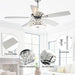 52" Tibuh Modern Downrod Mount Reversible Crystal Ceiling Fan with Lighting and Remote Control - Sweatfully