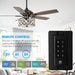52" Tibuh Modern Downrod Mount Reversible Crystal Ceiling Fan with Lighting and Remote Control - Sweatfully