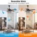 52" Berkshire Modern Downrod Mount Reversible Crystal Ceiling Fan with Lighting and Remote Control - Sweatfully