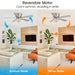 48" Modern Flush Mount Reversible Crytsal Ceiling Fan with Lighting and Remote Control - Sweatfully