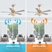 52" Ganga Modern Downrod Mount Reversible Crystal Ceiling Fan with Lighting and Remote Control - Sweatfully