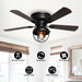 42" Traditional Flush Mount Reversible Ceiling Fan with Lighting and Remote Control - Sweatfully